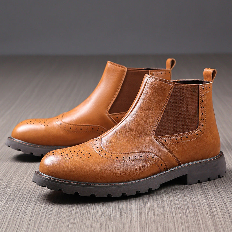 Herren Premium Freizeit Brogue Ankle Boots WW