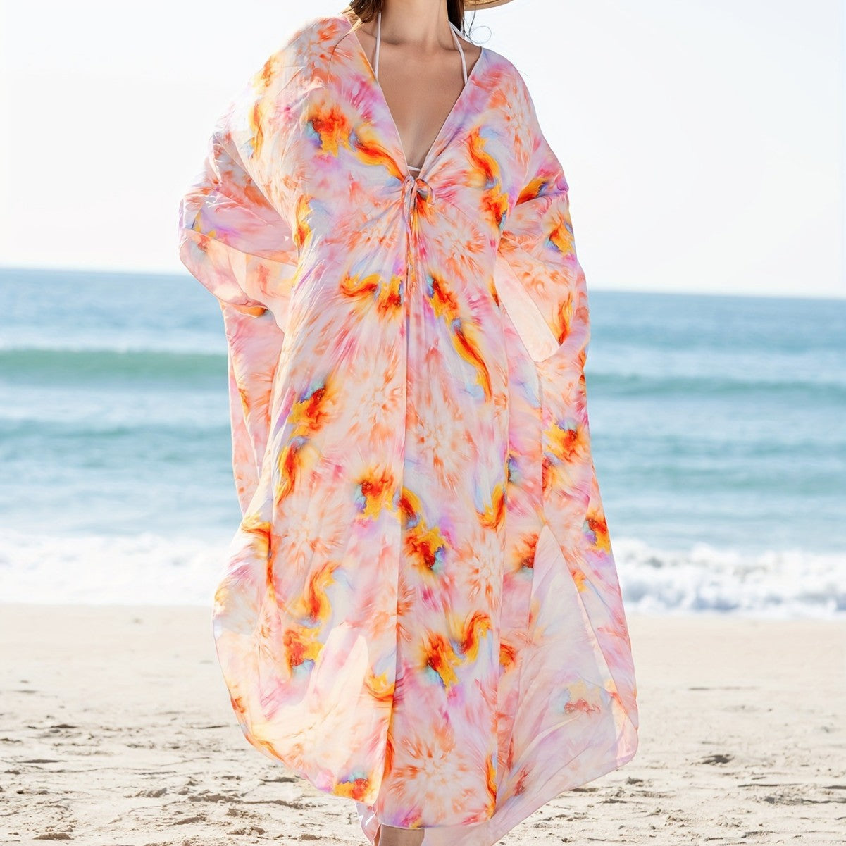 Damen Strandkleid mit lässigem Schnitt und floraler Musterung WW