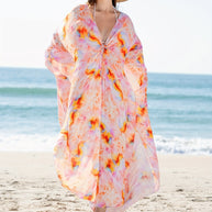 Damen Strandkleid mit lässigem Schnitt und floraler Musterung WW