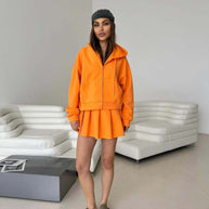 Damen Sportives Hoodie und Rock Set WW