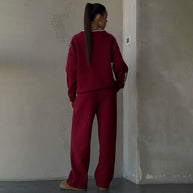 Damen Sportliches Freizeitanzug mit weitem Schnitt und lässigem Design WW