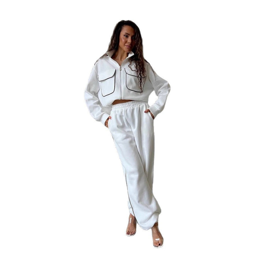 Damen Relaxed-Fit Loungewear-Set mit Reißverschluss und weitem Schnitt WW