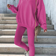 Damen Sportlicher Freizeitanzug mit oversized Sweatshirt und enganliegenden Leggings WW