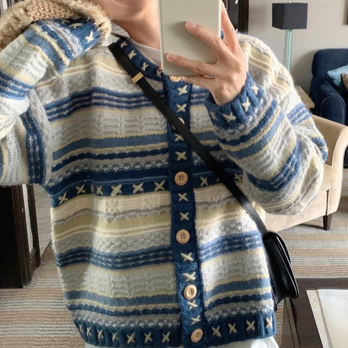 Damen Strickjacke mit einzigartigem Muster WW