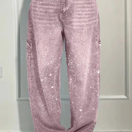 Femme Designer High-Waist-Jeans mit himmlischen Verzierungen WW