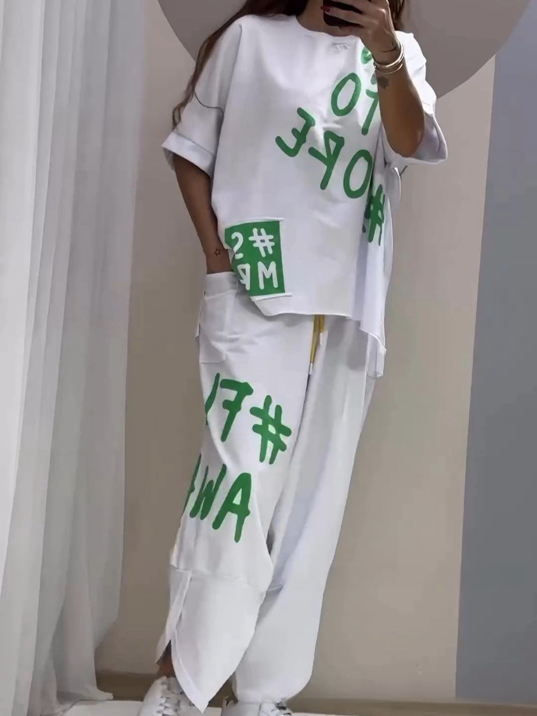 Damen Sportliche entspannte Loungewear-Set WW