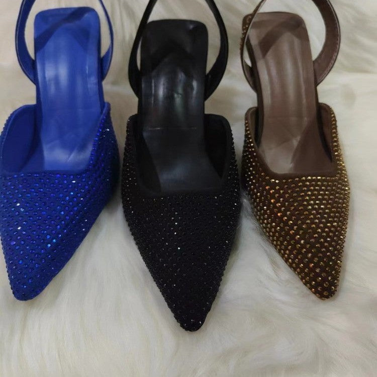 Damen Slingback-Pumps mit funkelndem Strass-Akzent und elegantem spitzem Design WW