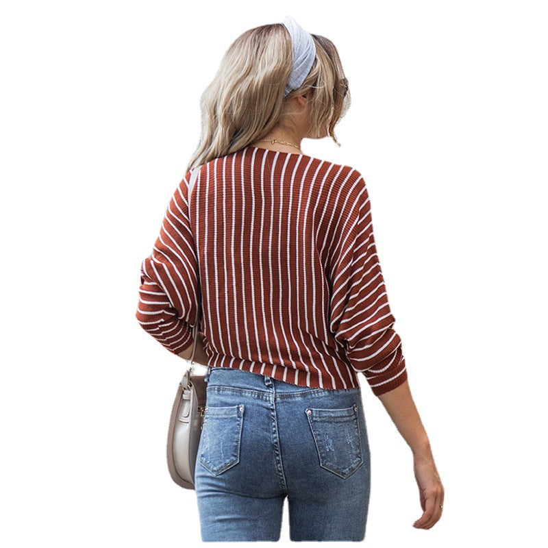 Damen Strickpullover mit geometrischem Rippdesign und trendigen Streifen WW