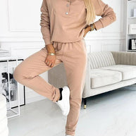 Damen Casual Jumpsuit mit asymmetrischem Ausschnitt und Knopfdetails