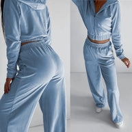 Damen Sportliches Fleece-Set mit Kapuze WW