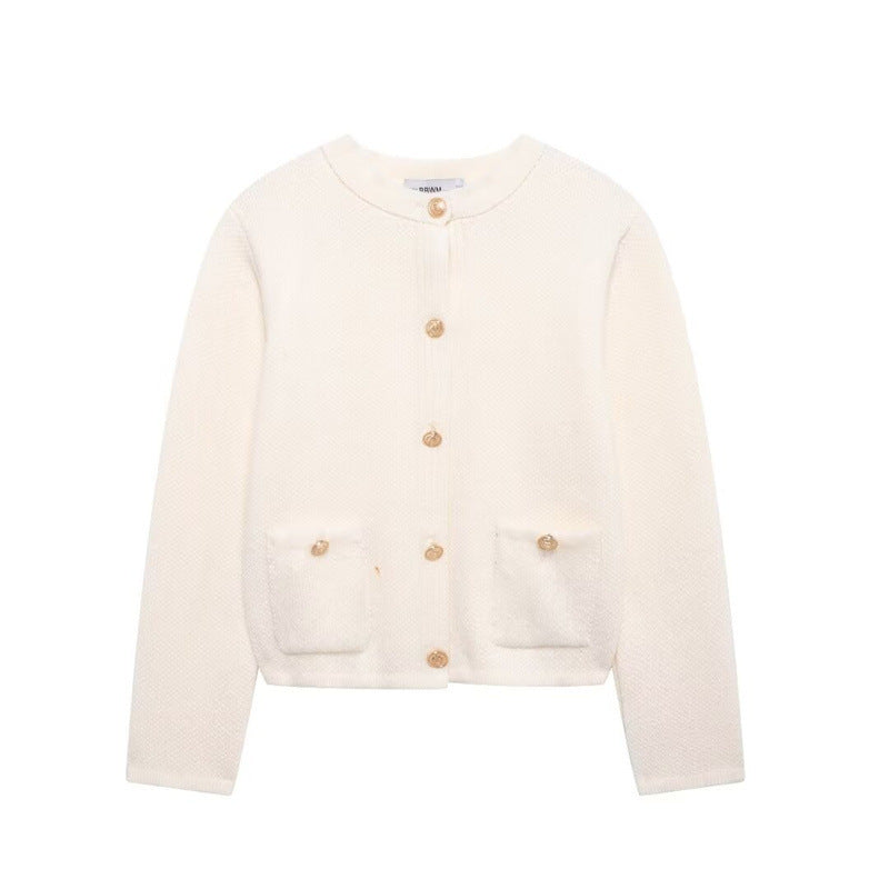 Damen Strickjacke mit eleganten Knopfdetails und praktischen Taschen WW