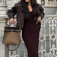 Damen stilvolle Kunstlederjacke mit Drapierung und taillierbarem Gürtel WW