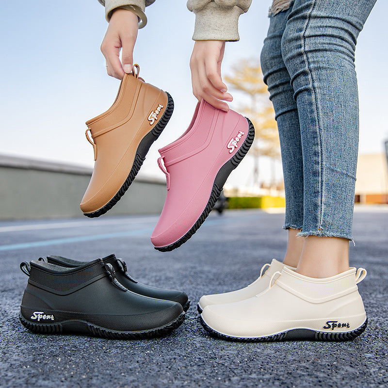 Damen bequeme Gummistiefel mit rutschfester Sohle WW