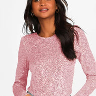 Damen Glitzernder Body mit langen Ärmeln und elegantem Design WW