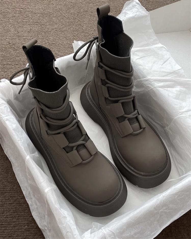Damen derbe Stiefel mit grober Sohle