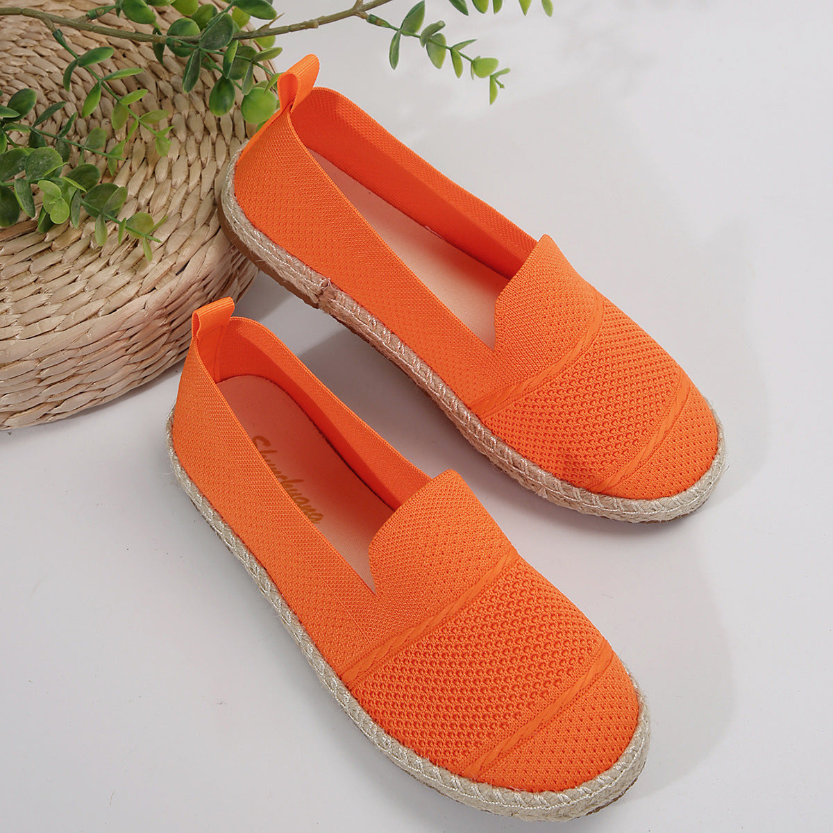Damen Atmungsaktive Slipper-Espadrilles mit Jute-Details WW