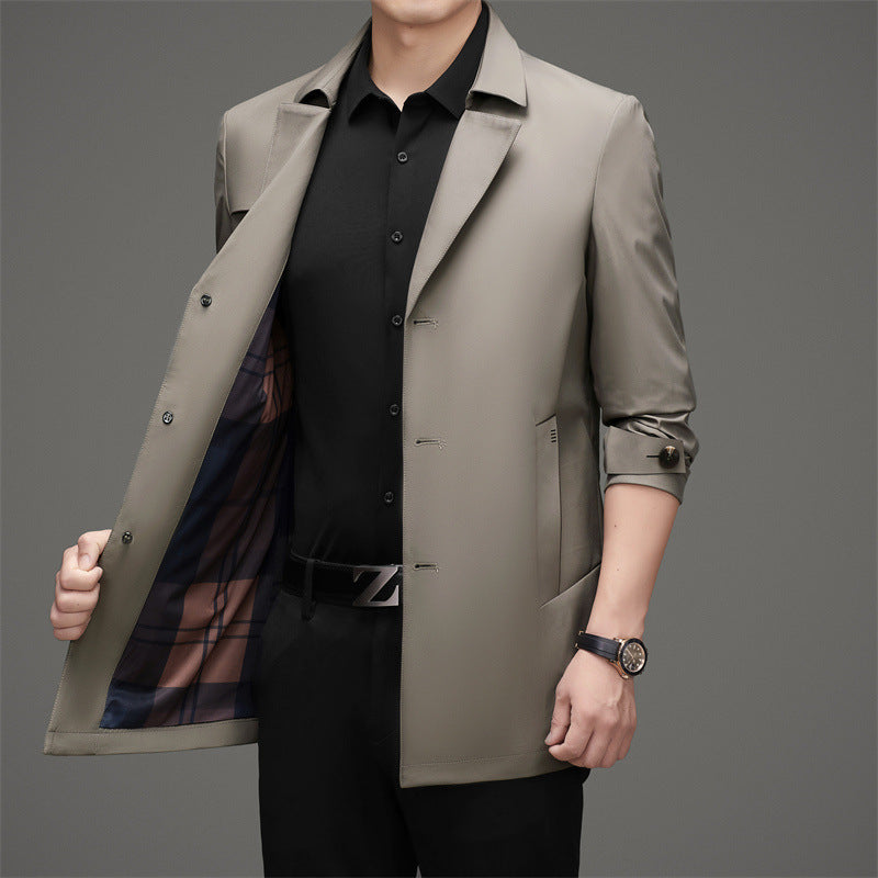 Herren Trenchcoat mit modischem Schnitt und funktionalen Taschen WW