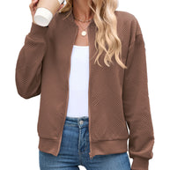 Damen Sportliche Bomberjacke mit strukturiertem Design WW