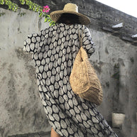 Damen Relaxed Fit Bindeband Strandkleid WW