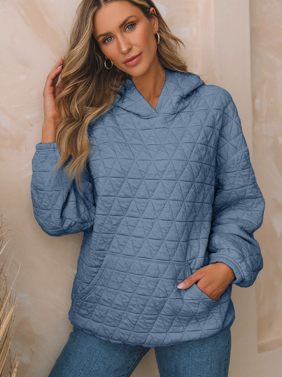 Damen Stepppullover mit gemütlicher Kapuze und praktischen Taschen WW