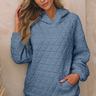 Damen Stepppullover mit gemütlicher Kapuze und praktischen Taschen WW