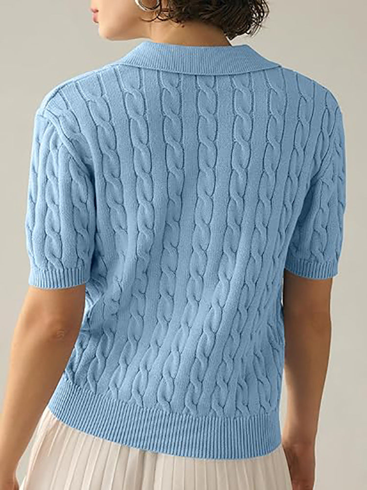 W&W Mode | Polo-Kragen Twist Strickpullover