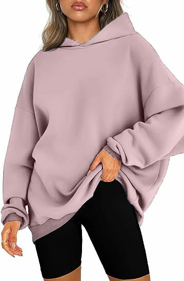 Damen oversized Kapuzenpullover mit seitlichen Schlitzen W&W Mode