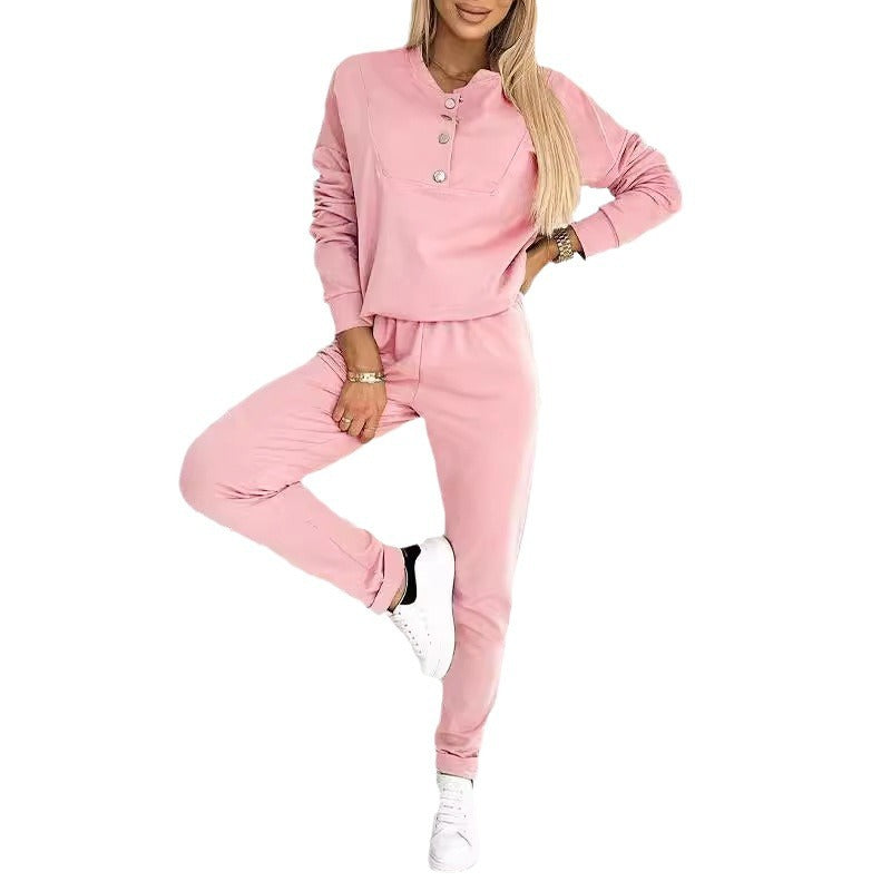 Damen Casual Jumpsuit mit asymmetrischem Ausschnitt und Knopfdetails