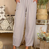 Damen bequeme Sommerhose mit elastischem Bund und praktischen Seitentaschen WW