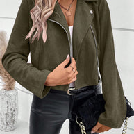 Damen Bikerjacke aus edlem Kunstleder mit modernem Schnitt und feiner Textur WW