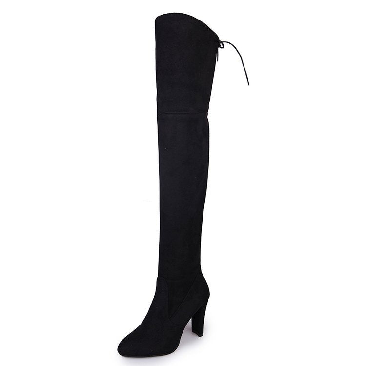 Damen Overknee-Stiefel mit elegantem Blockabsatz W&W
