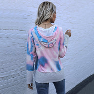 Damen Kapuzenpullover mit innovativem Farbverlauf und maritimen Streifen WW