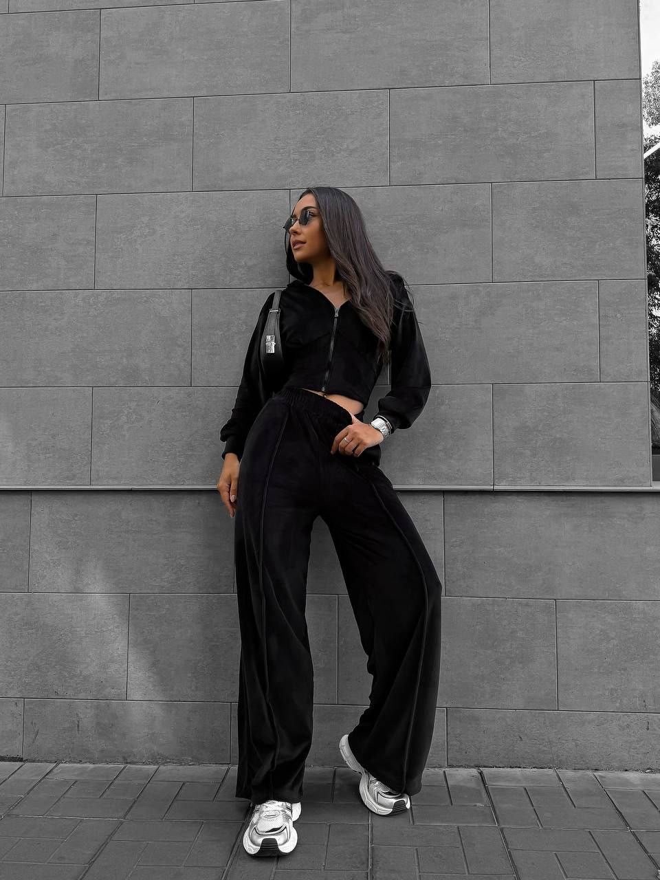 Damen Sportliches Loungewear-Set mit Kapuze und elastischem Bund WW
