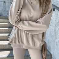 Damen Sportlicher Freizeitanzug mit oversized Sweatshirt und enganliegenden Leggings WW