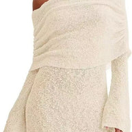 Damen Schulterfreies Minikleid mit glitzerndem Effekt und Übergröße WW