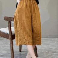 Damen Relaxed Fit Leinen Culotte Shorts WW