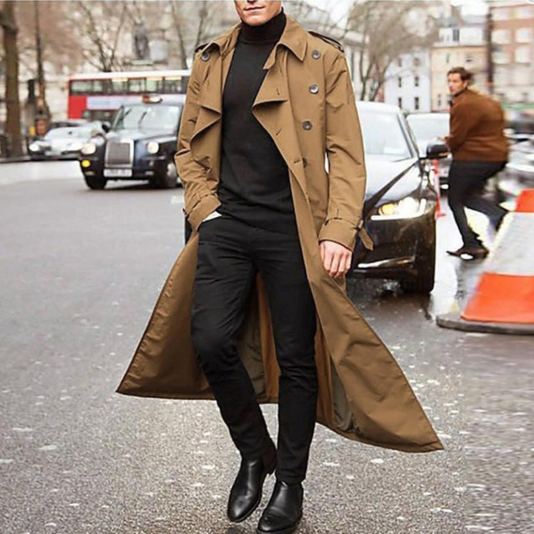 Herren Trenchcoat mit doppelter Knopfleiste und urbanem Design WW