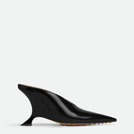 Damen Spitzzehen Metallic Wedge Mules mit skulpturiertem Absatz WW