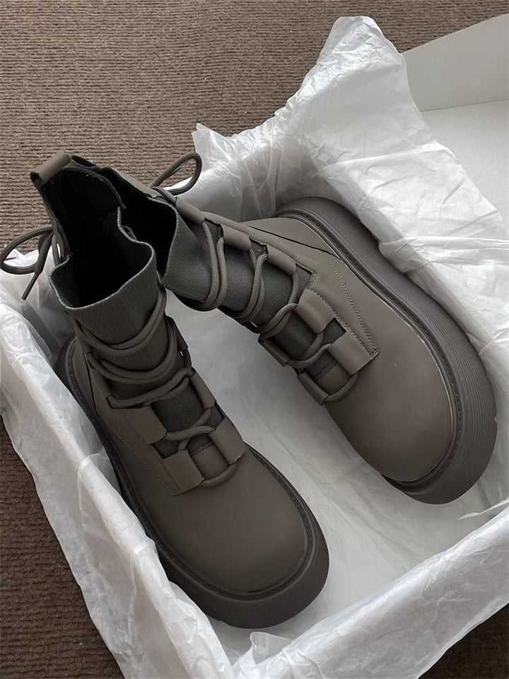 Damen derbe Stiefel mit grober Sohle