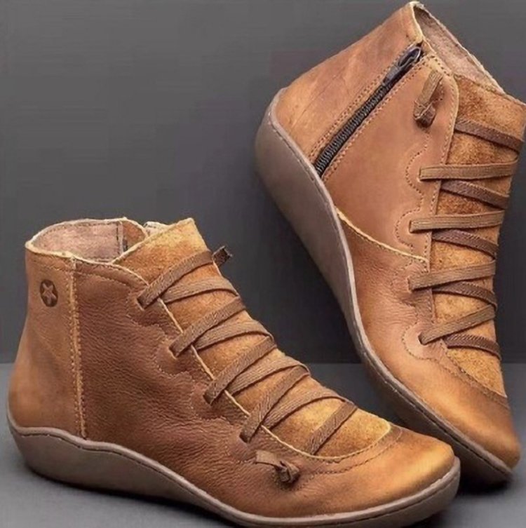 Damen modische High-Top Sneakers mit einzigartigem Schnür- und Reißverschluss-Design W&W