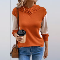 Damen Hoodie mit modernem V-Ausschnitt und strukturierter Ärmelgestaltung WW