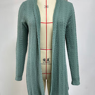 Damen Strickjacke mit strukturiertem Waffelmuster und offener Front WW