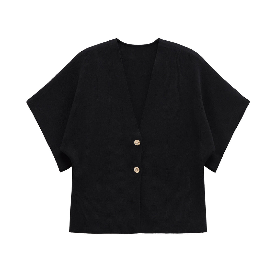 Damen leichte Strickjacke mit elegantem V-Ausschnitt und luxuriösen Knopfdetails W&W Mode