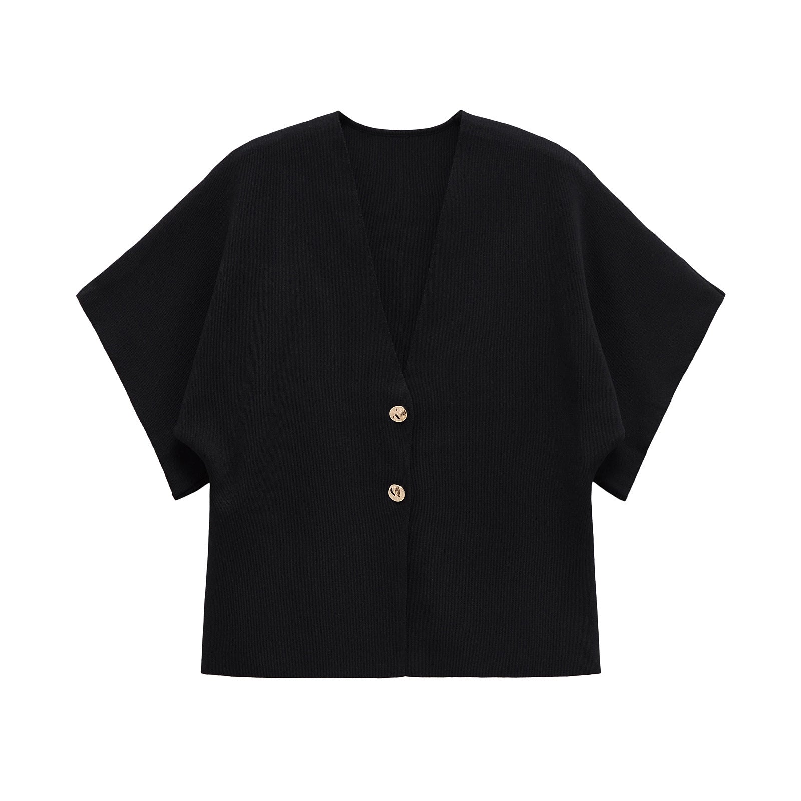 Damen leichte Strickjacke mit elegantem V-Ausschnitt und luxuriösen Knopfdetails WW