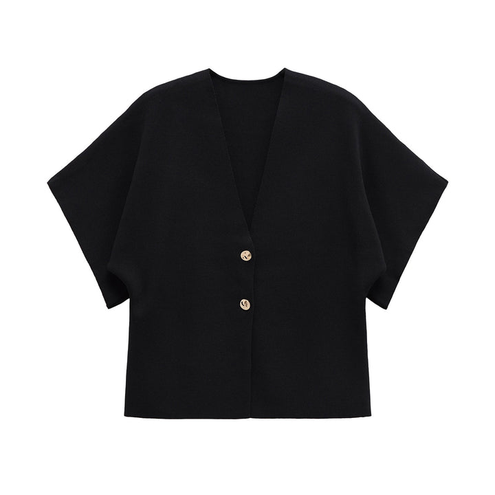 Damen leichte Strickjacke mit elegantem V-Ausschnitt und luxuriösen Knopfdetails W&W Mode