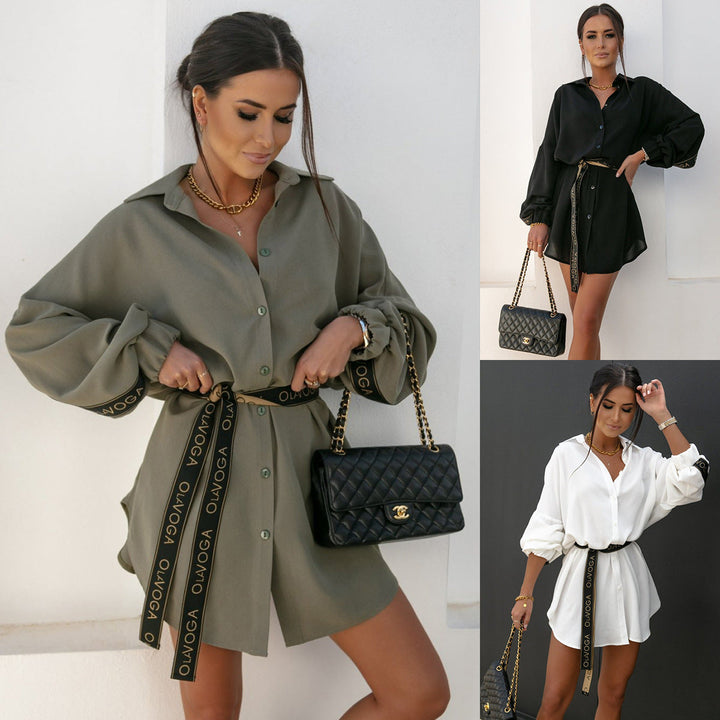 Damen Hemdkleid mit lässigem Schnitt und eleganter Taillierung W&W Mode