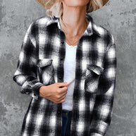 Damen Karo-Hemdjacke aus weichem Flanell mit praktischen Taschen WW