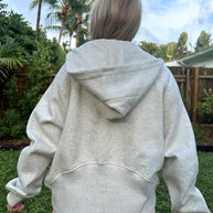 Damen Raglan-Pullover mit halbem Reißverschluss und Kängurutasche WW