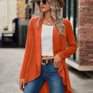 Damen Strickjacke mit asymmetrischem Saum und lässigem Schnitt WW