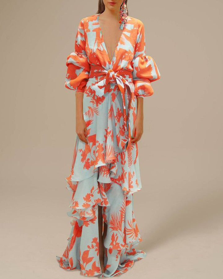 W&W Mode | Bedrucktes Chiffon Festtagskleid
